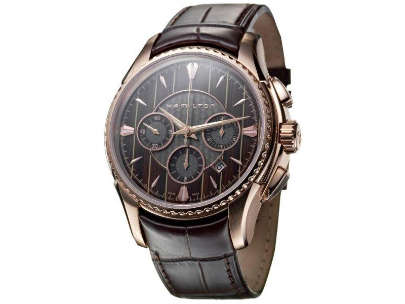 CHRONOGRAPH AUTOMATIC MEN'S WATCH STEEL ROSE PVD COATING/LEATHER RIVA HAMILTON H34646591